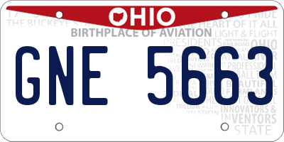 OH license plate GNE5663
