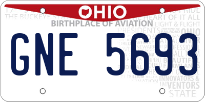OH license plate GNE5693