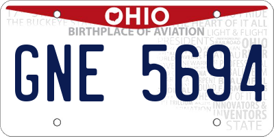 OH license plate GNE5694