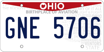 OH license plate GNE5706