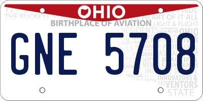 OH license plate GNE5708