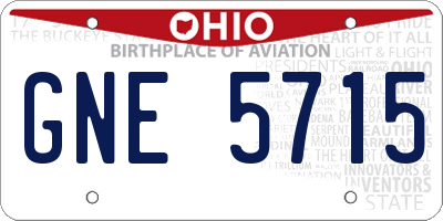 OH license plate GNE5715