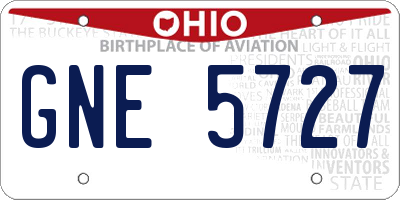 OH license plate GNE5727