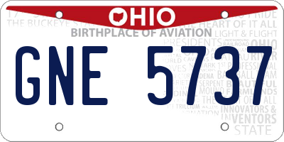 OH license plate GNE5737