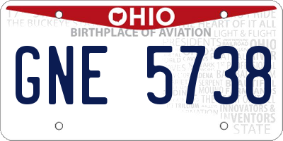 OH license plate GNE5738