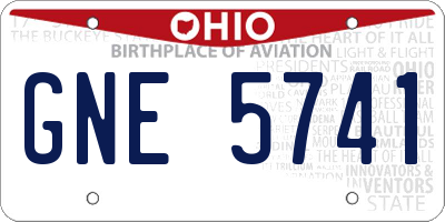 OH license plate GNE5741