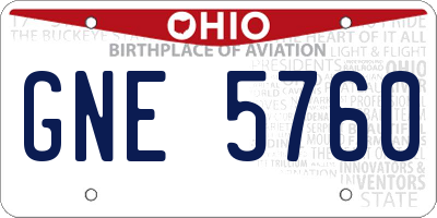OH license plate GNE5760