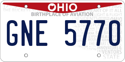 OH license plate GNE5770