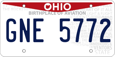 OH license plate GNE5772