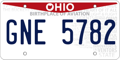 OH license plate GNE5782