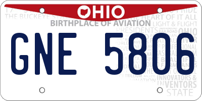 OH license plate GNE5806