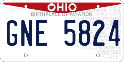 OH license plate GNE5824