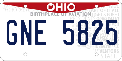 OH license plate GNE5825
