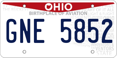 OH license plate GNE5852