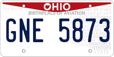 OH license plate GNE5873