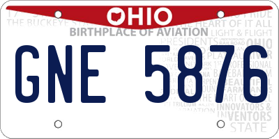 OH license plate GNE5876