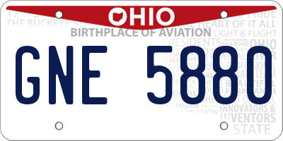 OH license plate GNE5880