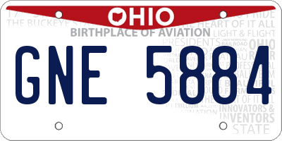 OH license plate GNE5884