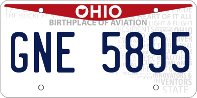 OH license plate GNE5895
