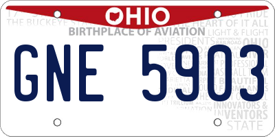 OH license plate GNE5903