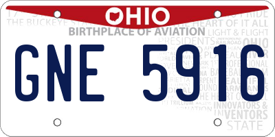 OH license plate GNE5916