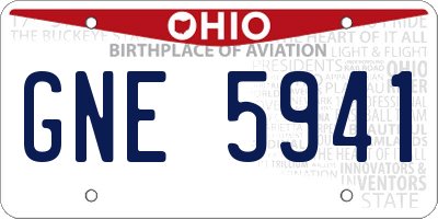 OH license plate GNE5941