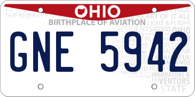 OH license plate GNE5942