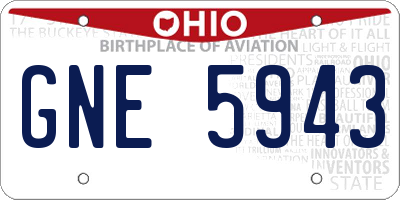 OH license plate GNE5943