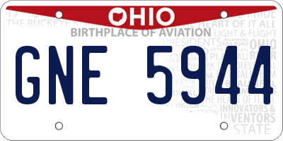 OH license plate GNE5944