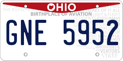 OH license plate GNE5952