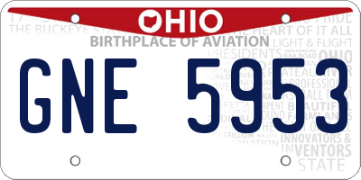 OH license plate GNE5953