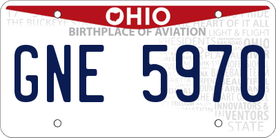 OH license plate GNE5970
