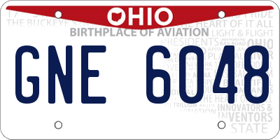 OH license plate GNE6048