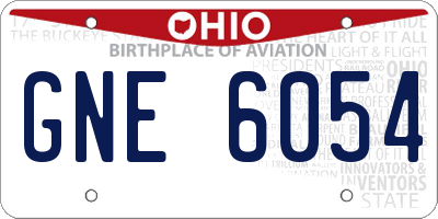OH license plate GNE6054