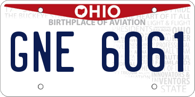 OH license plate GNE6061
