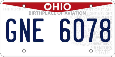 OH license plate GNE6078
