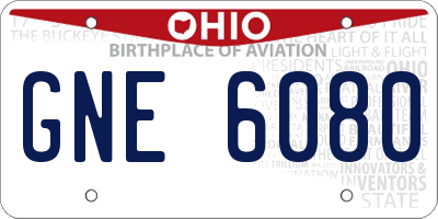 OH license plate GNE6080