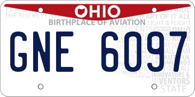 OH license plate GNE6097