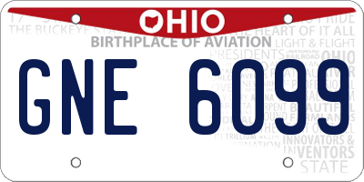 OH license plate GNE6099