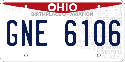 OH license plate GNE6106