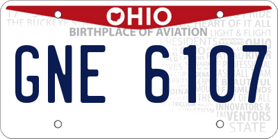 OH license plate GNE6107