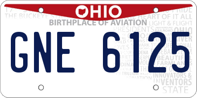 OH license plate GNE6125