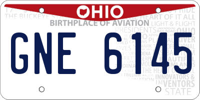 OH license plate GNE6145