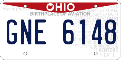 OH license plate GNE6148