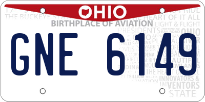 OH license plate GNE6149