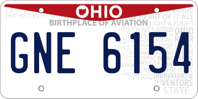 OH license plate GNE6154
