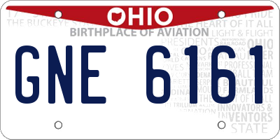 OH license plate GNE6161