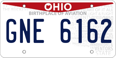 OH license plate GNE6162