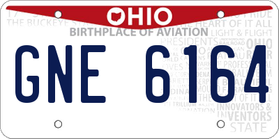 OH license plate GNE6164