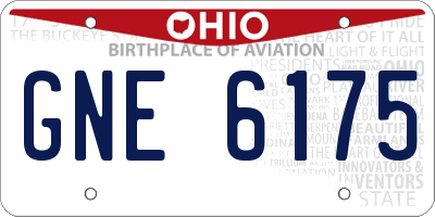 OH license plate GNE6175